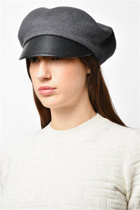 dior leather beret